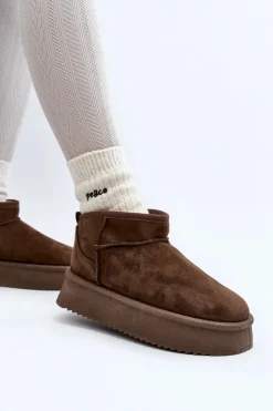 Hot Boto Damskie Śniegowce Na Grubej Podeszwie Ciemnozielone Caliksa Zielony