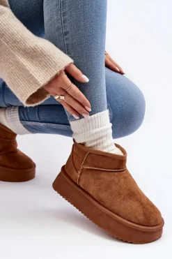 Clearance Boto Damskie Śniegowce Na Grubej Podeszwie Camel Caliksa