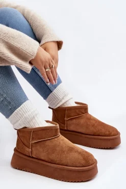 Clearance Boto Damskie Śniegowce Na Grubej Podeszwie Camel Caliksa