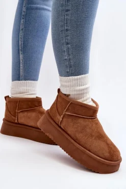 Clearance Boto Damskie Śniegowce Na Grubej Podeszwie Camel Caliksa