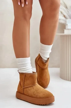 Damskie Evento Damskie Śniegowce Na Platformie Z Eko Zamszu Camel Atteria