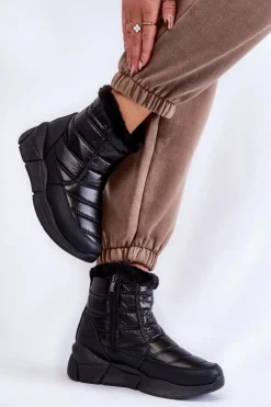 Sale Evento Damskie Śniegowce Na Suwak Czarne Senia