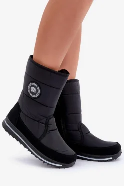 Clearance Boto Damskie Śniegowce Na Zamek Progress PROGJ-21-09 Czarne
