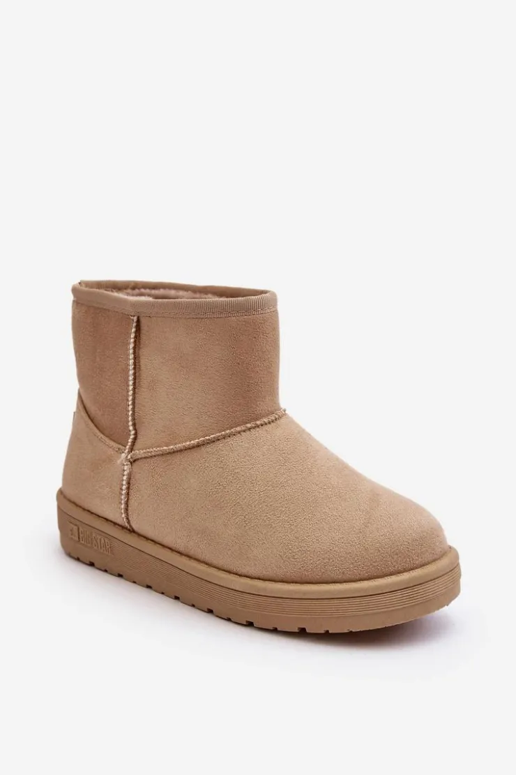 Hot Big Star Shoes Damskie Śniegowce Ocieplane Futerkiem Beżowe Big Star MM274160