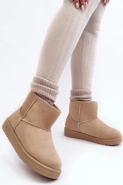 Hot Big Star Shoes Damskie Śniegowce Ocieplane Futerkiem Beżowe Big Star MM274160