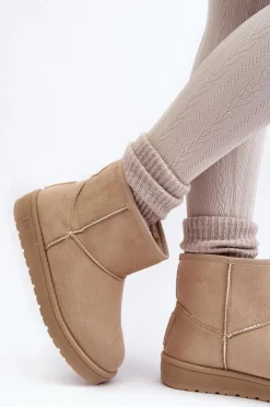 Hot Big Star Shoes Damskie Śniegowce Ocieplane Futerkiem Beżowe Big Star MM274160