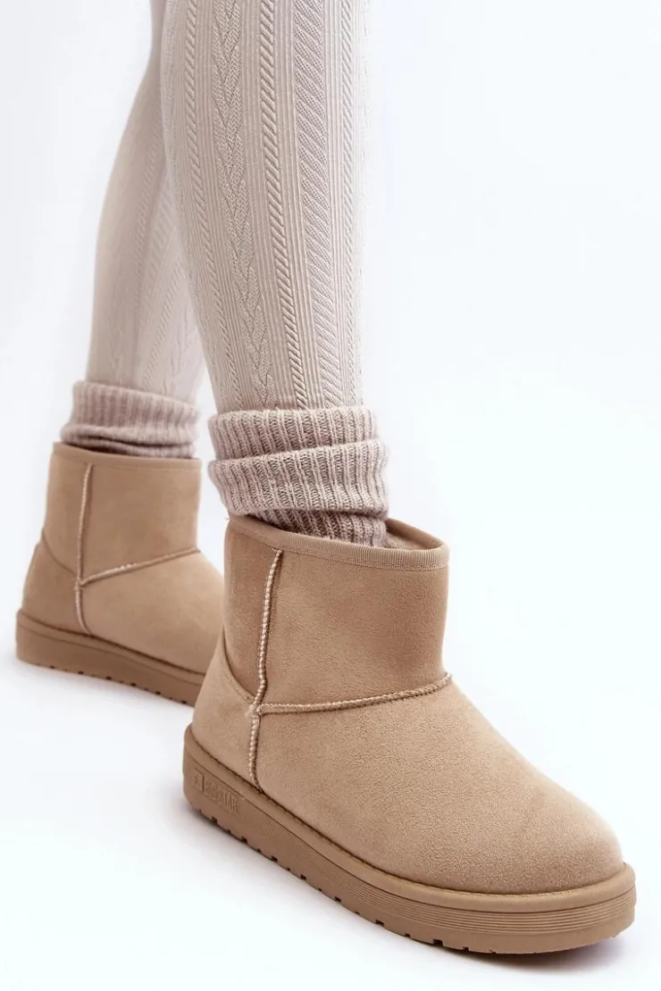 Hot Big Star Shoes Damskie Śniegowce Ocieplane Futerkiem Beżowe Big Star MM274160