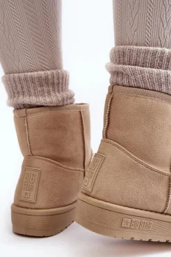 Hot Big Star Shoes Damskie Śniegowce Ocieplane Futerkiem Beżowe Big Star MM274160