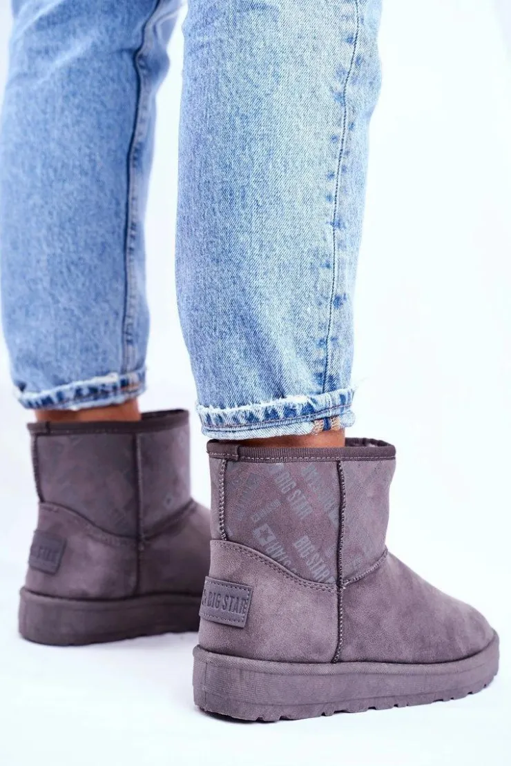 Big Star Shoes Śniegowce Damskie*Damskie Śniegowce Ocieplane Szare Big Star GG274558