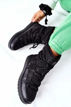 Damskie Damskie buty S.Barski Damskie Śniegowce Ocieplane Czarne Cironeus