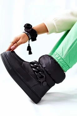 Damskie buty S.Barski Śniegowce Damskie*Damskie Śniegowce Ocieplane Czarne Khariche