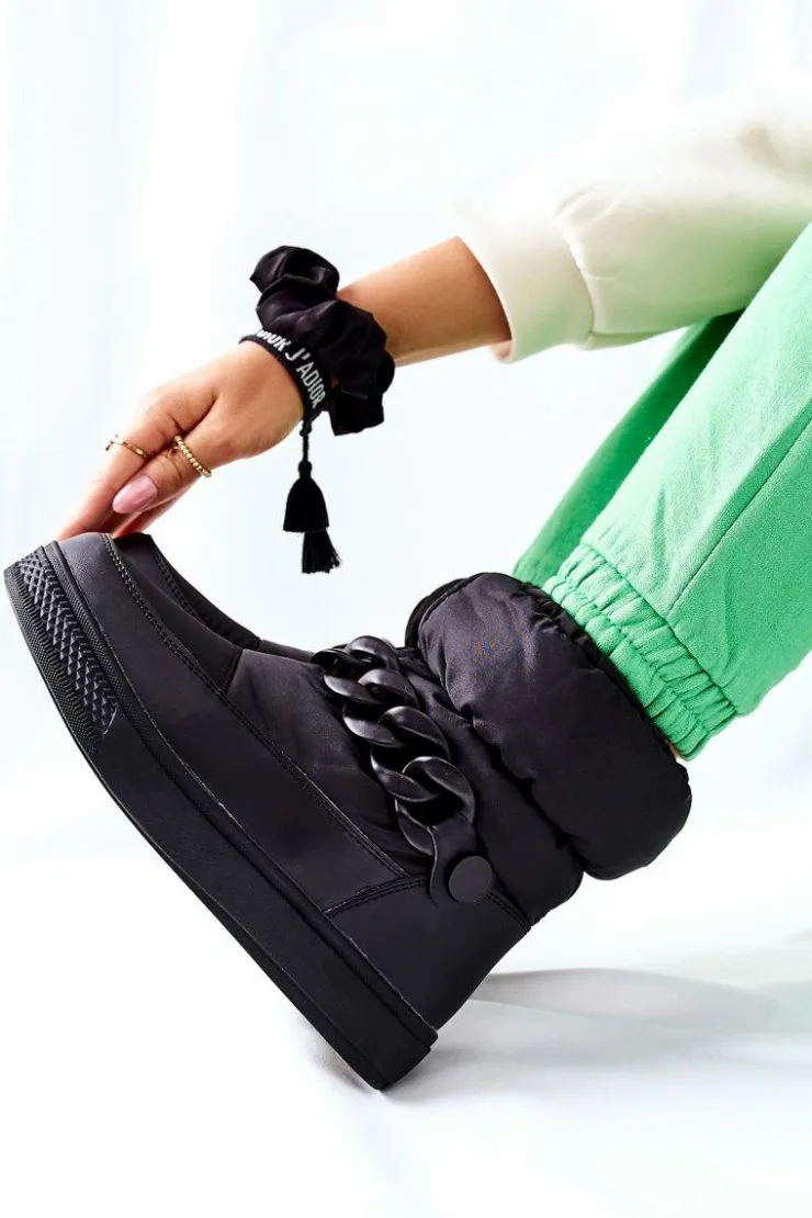 Damskie buty S.Barski Śniegowce Damskie*Damskie Śniegowce Ocieplane Czarne Khariche