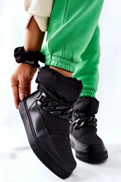 Damskie buty S.Barski Śniegowce Damskie*Damskie Śniegowce Ocieplane Czarne Khariche