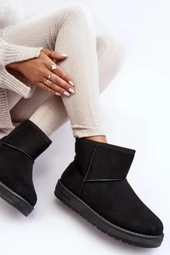 Big Star Shoes Śniegowce Damskie*Damskie Śniegowce Ocieplane Futerkiem Czarne Big Star MM274158 Czarny