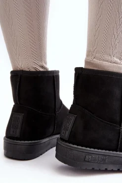 Big Star Shoes Śniegowce Damskie*Damskie Śniegowce Ocieplane Futerkiem Czarne Big Star MM274158 Czarny