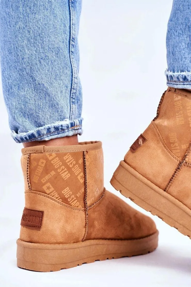 Big Star Shoes Damskie Śniegowce Ocieplane Brązowe Big Star GG274559