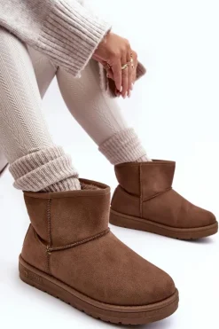 Damskie Big Star Shoes Damskie Śniegowce Ocieplane Futerkiem Brązowe Big Star MM274161