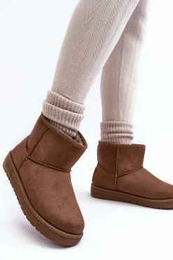 Damskie Big Star Shoes Damskie Śniegowce Ocieplane Futerkiem Brązowe Big Star MM274161