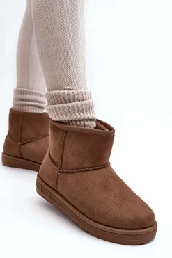 Damskie Big Star Shoes Damskie Śniegowce Ocieplane Futerkiem Brązowe Big Star MM274161