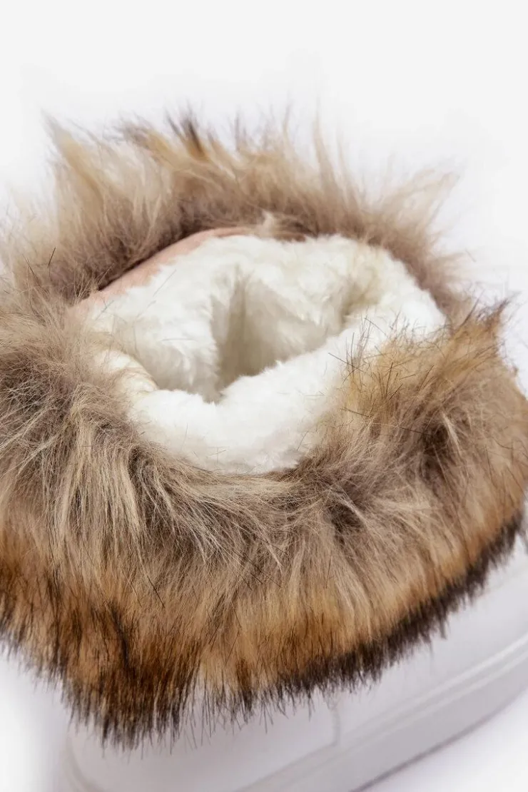 Damskie Boto Damskie Śniegowce Sznurowane Białe Santero