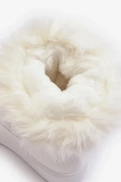 Damskie Boto Damskie Śniegowce Sznurowane Białe Santero - Białe