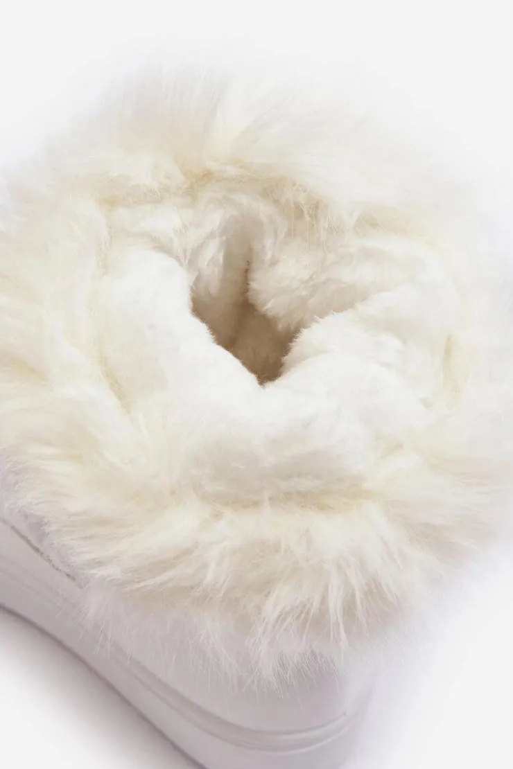 Damskie Boto Damskie Śniegowce Sznurowane Białe Santero - Białe