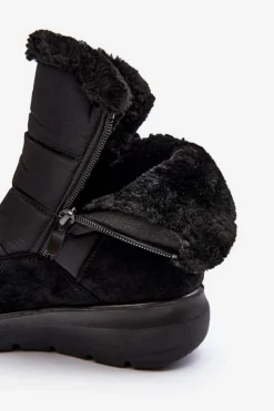 Damskie Boto Damskie Śniegowce Z Futerkiem Czarne Primose