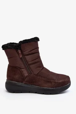 Damskie Boto Damskie Śniegowce Z Futerkiem Brązowe Primose