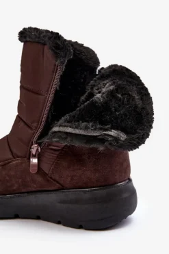 Damskie Boto Damskie Śniegowce Z Futerkiem Brązowe Primose