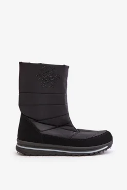 Damskie Boto Damskie Śniegowce Z Suwakiem Progress PROGJ-22-130 Czarne