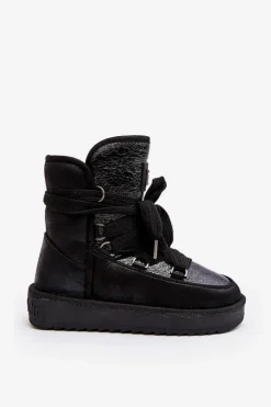 Damskie D.Franklin Damskie Śniegowce Z Wiązaniem DFSH370006 Czarne