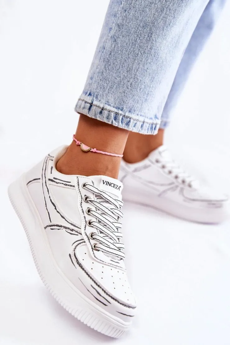Damskie Buty damskie Vinceza Damskie Niskie Buty Sportowe Białe Solveig