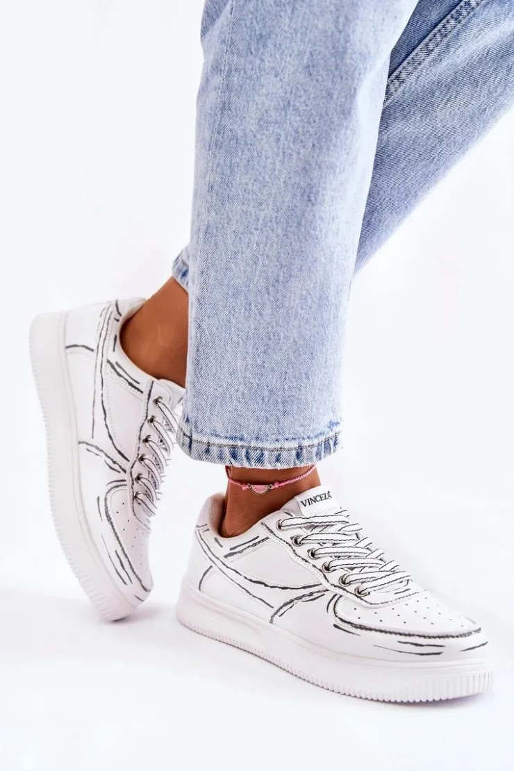 Damskie Buty damskie Vinceza Damskie Niskie Buty Sportowe Białe Solveig