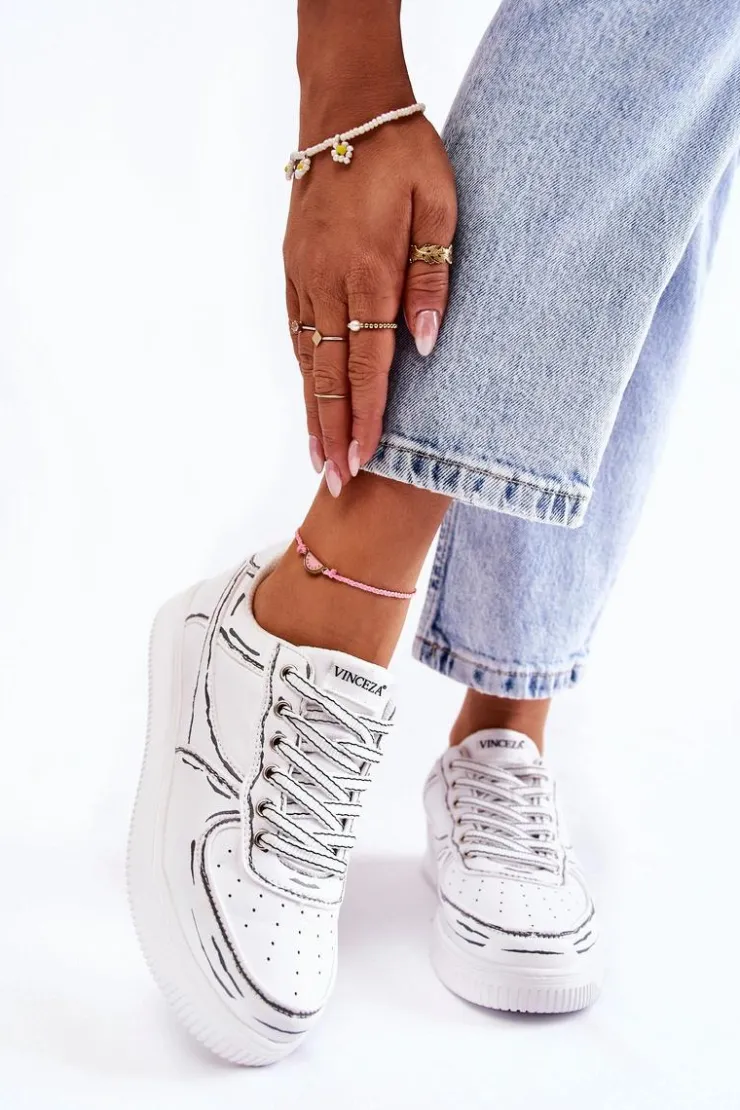 Damskie Buty damskie Vinceza Damskie Niskie Buty Sportowe Białe Solveig