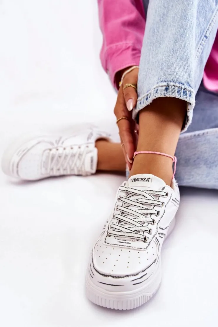 Damskie Buty damskie Vinceza Damskie Niskie Buty Sportowe Białe Solveig