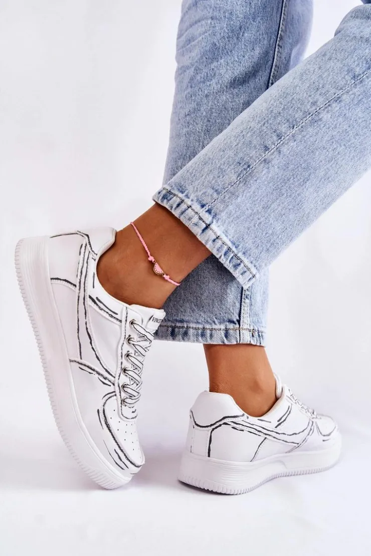 Damskie Buty damskie Vinceza Damskie Niskie Buty Sportowe Białe Solveig