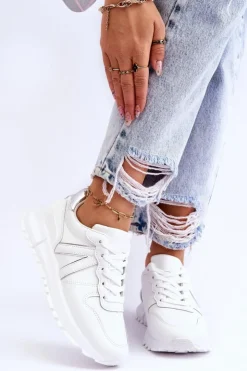 Damskie Boto Damskie Niskie Buty Sportowe Białe Elliot