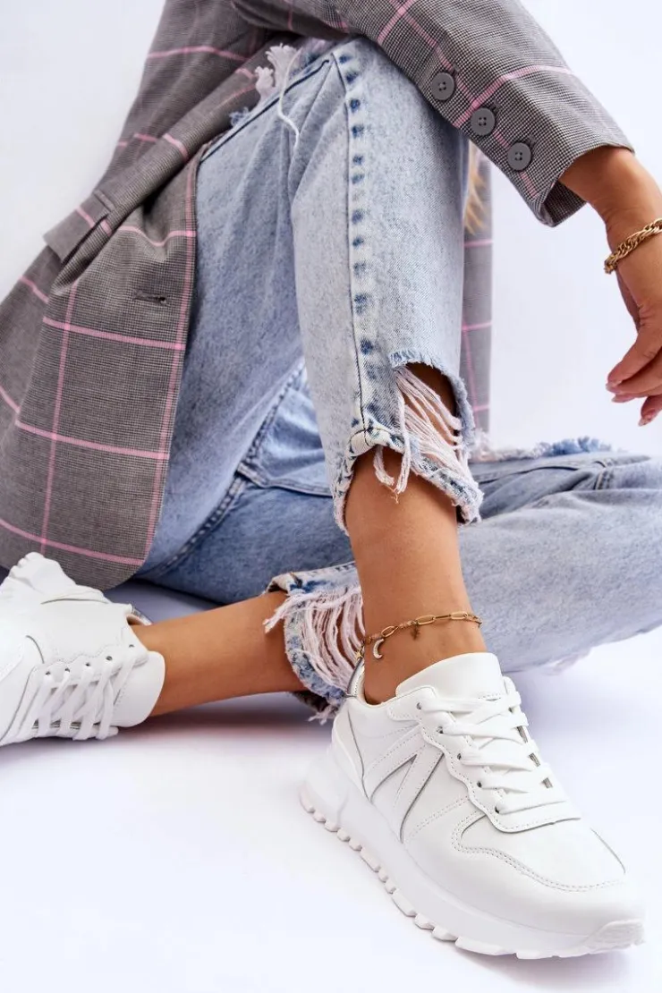 Damskie Boto Damskie Niskie Buty Sportowe Białe Elliot