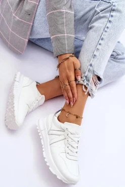 Damskie Boto Damskie Niskie Buty Sportowe Białe Elliot