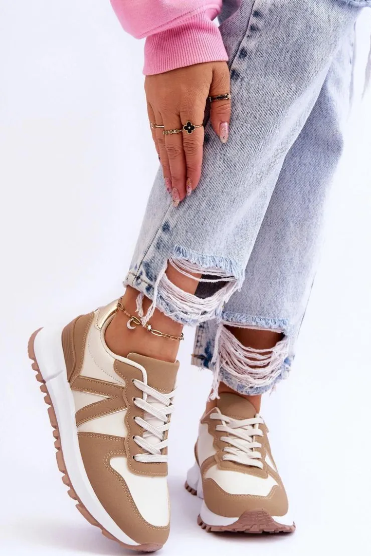 New Boto Damskie Niskie Buty Sportowe Beżowe Elliot