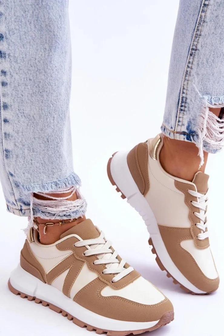 New Boto Damskie Niskie Buty Sportowe Beżowe Elliot