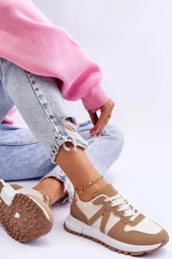 New Boto Damskie Niskie Buty Sportowe Beżowe Elliot