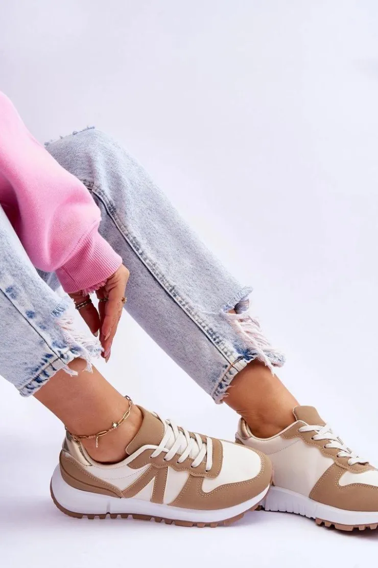 New Boto Damskie Niskie Buty Sportowe Beżowe Elliot