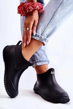 Best Boto Damskie Niskie Kalosze Czarne Eldora