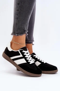 Clearance Boto Damskie Niskie Sneakersy Buty Sportowe Czarne Eudiopis