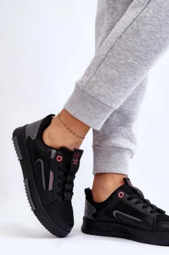 Cross Jeans Damskie Niskie Sneakersy LL2R4012C Czarne Czarny