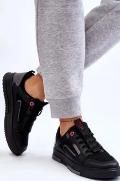 Cross Jeans Damskie Niskie Sneakersy LL2R4012C Czarne Czarny
