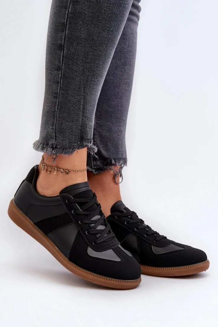 Damskie Boto Damskie Niskie Sneakersy Czarne Braidn