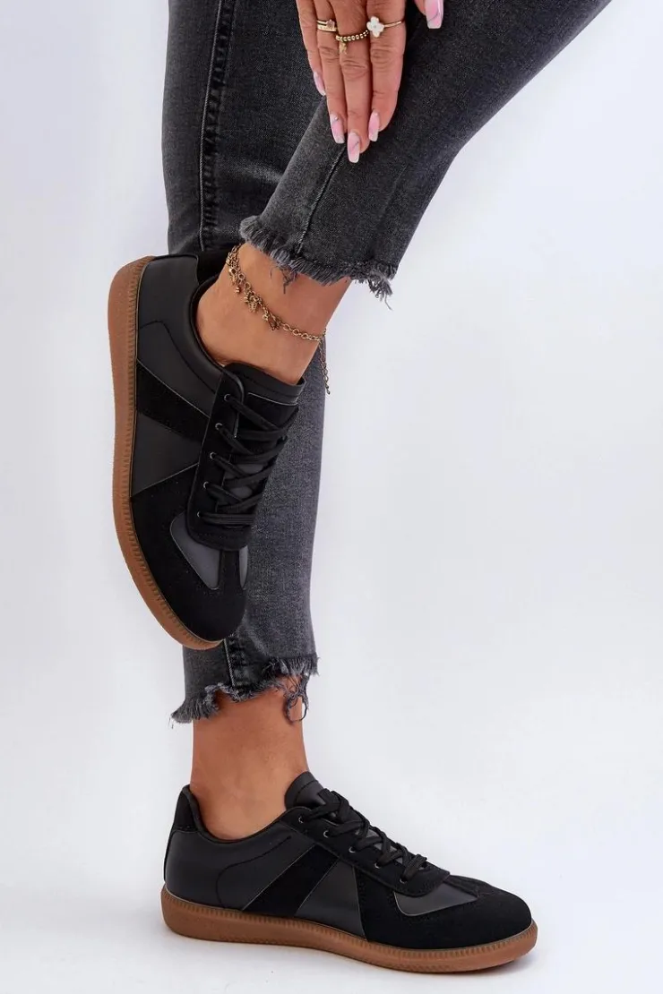 Damskie Boto Damskie Niskie Sneakersy Czarne Braidn