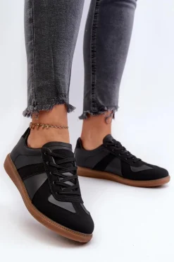 Damskie Boto Damskie Niskie Sneakersy Czarne Braidn